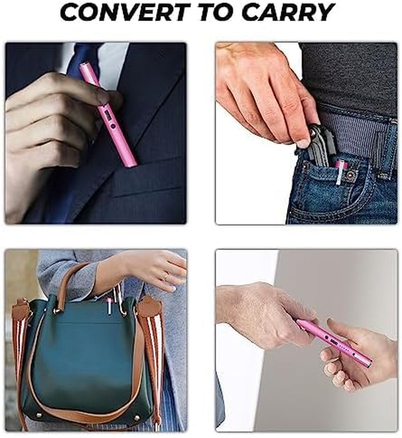 Pen Stun Gun for Self Defense Battery Life Indicator, Belt Clip, Pen Flashlight Stun Gun for Women Self Defense