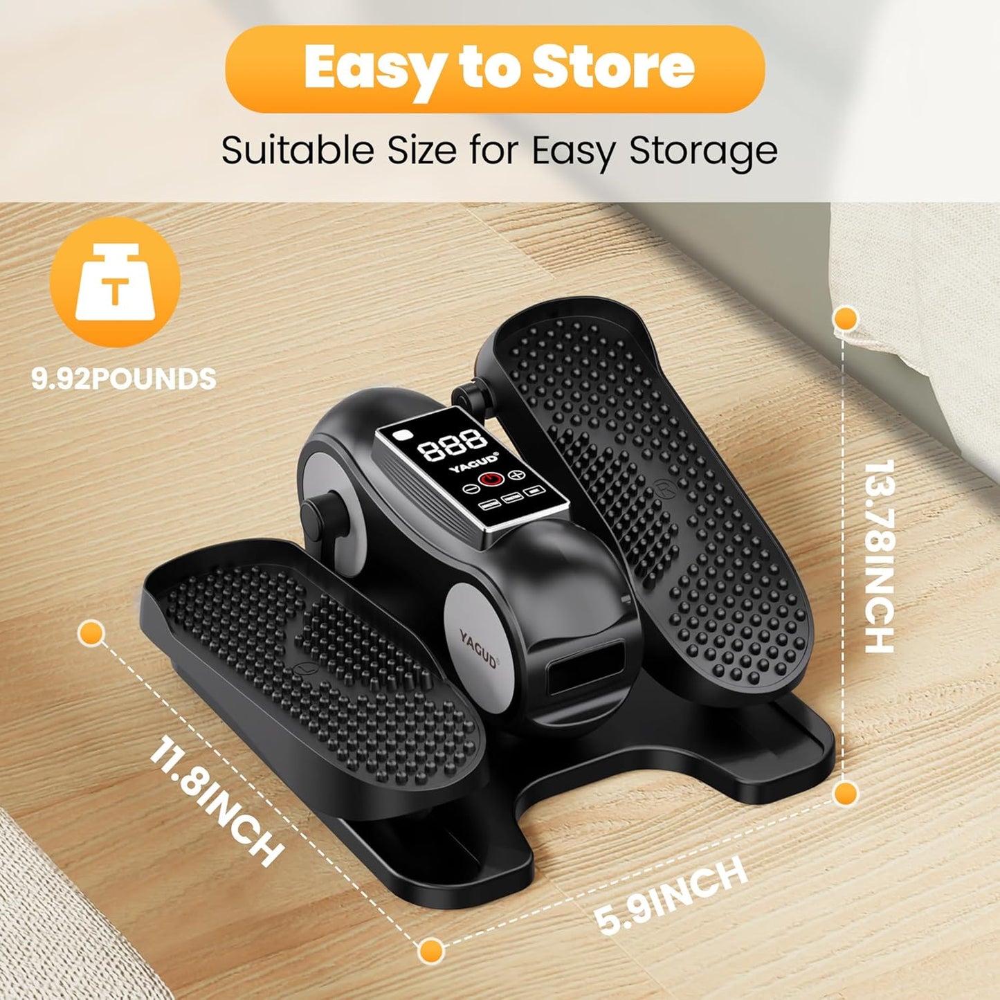 Under Desk Elliptical Machine, Elliptical Leg Exerciser as Seen on TV for Senior with Remote Control, Portable Quiet Electric Seated Pedal and 12 Adjustable Speed, Black