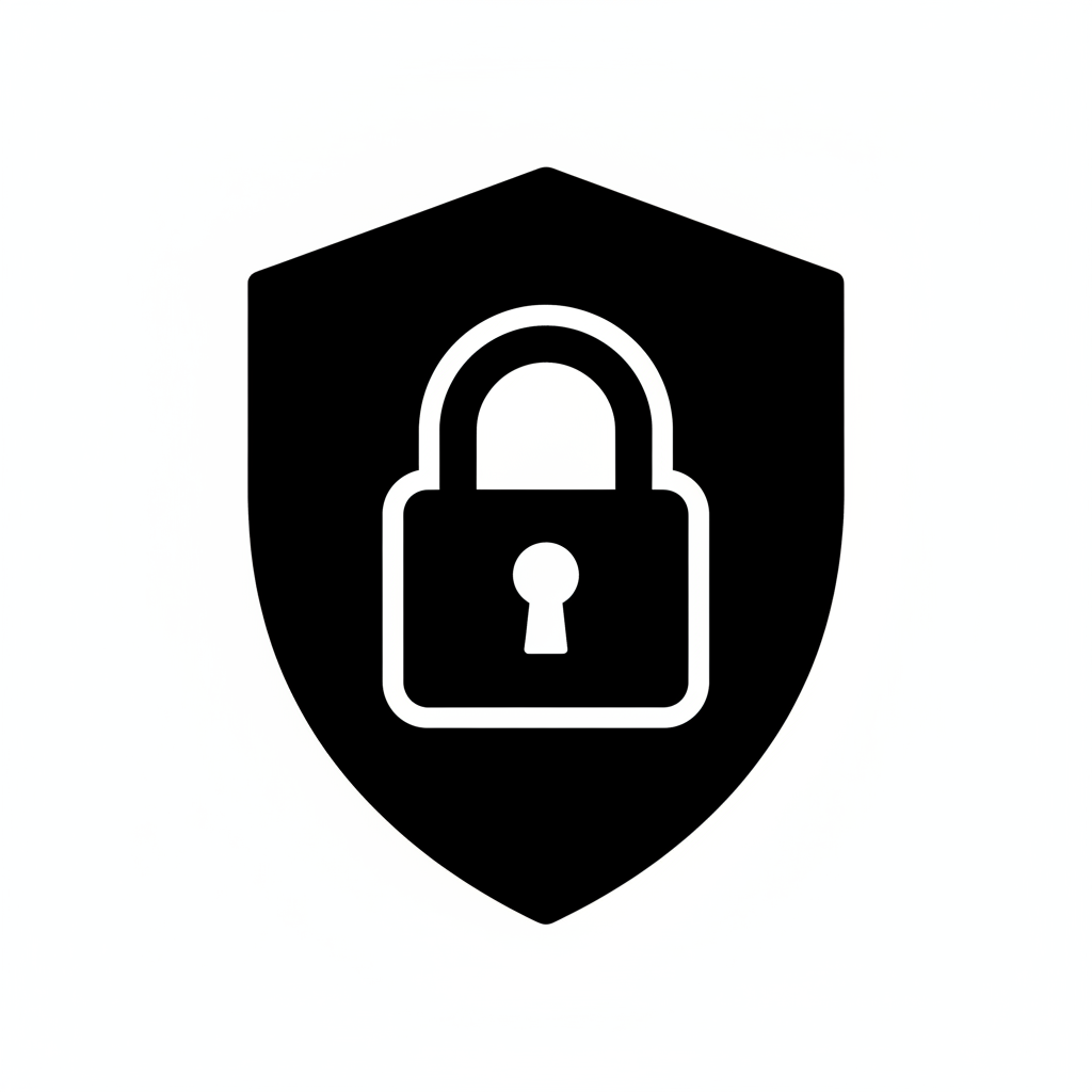 Black Shield Lock Icon