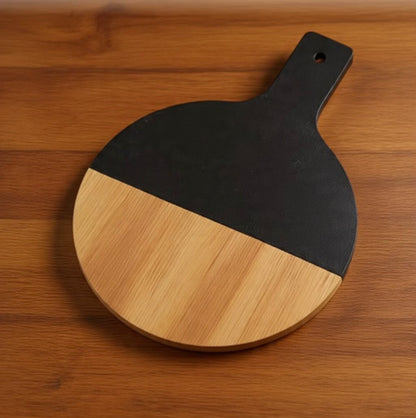 Marble & Acacia Wood Classic Wine and Cheese Serving Board